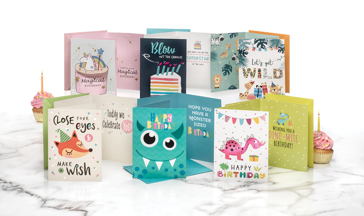 Kids Birthday Cards, Set of 12